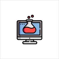 A computer screen with a flask on it vector