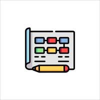 A pencil and paper icon with a document vector