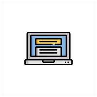 A laptop computer icon on a white background vector
