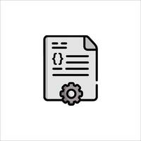 A document with a gear on it vector