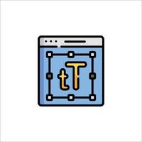 A computer screen with the letter t on it vector