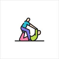 A man is doing a push up on a chair vector