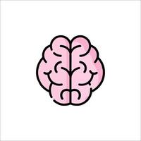 A pink brain icon on a white background vector