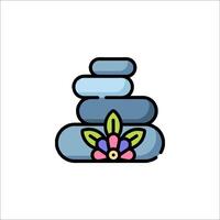 A stack of stones with a flower on top vector
