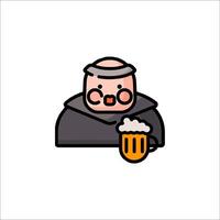 A monk holding a beer icon vector