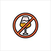 No alcohol sign icon isolated on white background vector