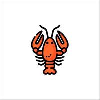 A cartoon lobster icon on a white background vector