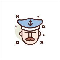 A man in a hat and mustache is wearing a blue cap vector