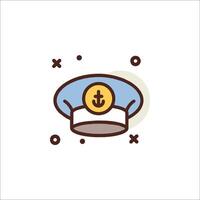 A sailor hat icon with a coin on it vector