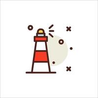 A lighthouse icon with a red and white stripe vector