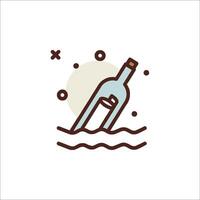 A bottle of wine floating in the ocean vector