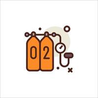 Two oxygen cylinders with the number 02 on them vector