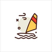 A sailboat on the water with a sail vector