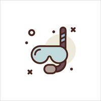 A diving mask and snorkel icon vector