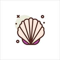 A shell icon with a purple background vector