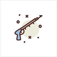 A gun icon with a cross and a crosshair vector