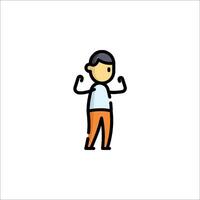 A man with a fist raised in the air vector