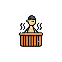 A man in a hot tub icon vector