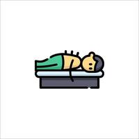 A man laying on a bed with a book on top vector