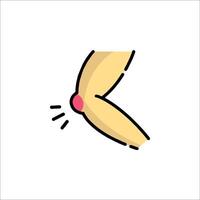 A banana with a red dot on it vector