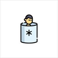 A man in a bucket with a snowflake on it vector