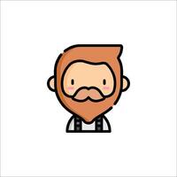 A cartoon man with a beard and mustache vector