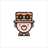 Steampunk man icon vector