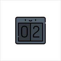 A calendar icon with the number two on it vector