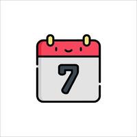 A calendar with the number seven on it vector