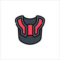 A red and black vest icon on a white background vector