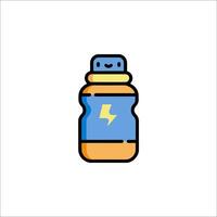 A bottle of water with a lightning bolt on it vector
