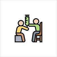 Two people are sitting in chairs and one is giving the other a drink vector