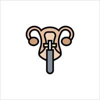 A woman's uterus with a handle on it vector
