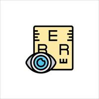 An eye chart and a paper with the word er vector