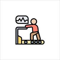 A man on a treadmill with a speech bubble vector