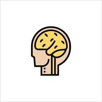 A brain icon in a line style vector