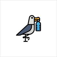 A bird holding a bottle in its beak vector