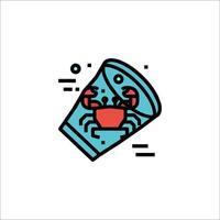 A crab in a glass icon vector