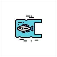 Fish in a bag icon vector