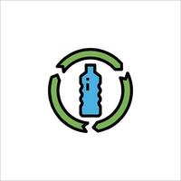 A bottle with a recycle symbol on it vector