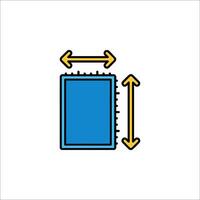 A blue square with a yellow arrow pointing to it vector