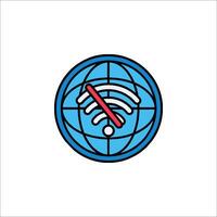 The wifi icon is shown in a blue circle vector