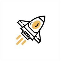 A rocket ship icon with a smiley face vector