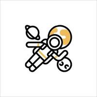 An astronaut is floating in space with a ball vector