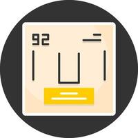 Uranium Flat Grey Circle Style Icon vector