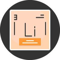 Lithium Flat Grey Circle Style Icon vector