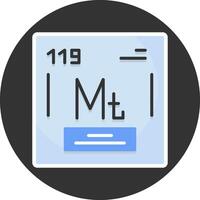 Meitnerium Flat Grey Circle Style Icon vector