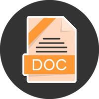 DOC Flat Grey Circle Style Icon vector