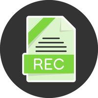 REC Flat Grey Circle Style Icon vector