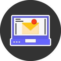 Mail Flat Grey Circle Style Icon vector